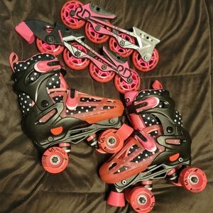 Roller Derby 2n1 Quad & Inline Skates Combo / grade school sizes 3 - 6